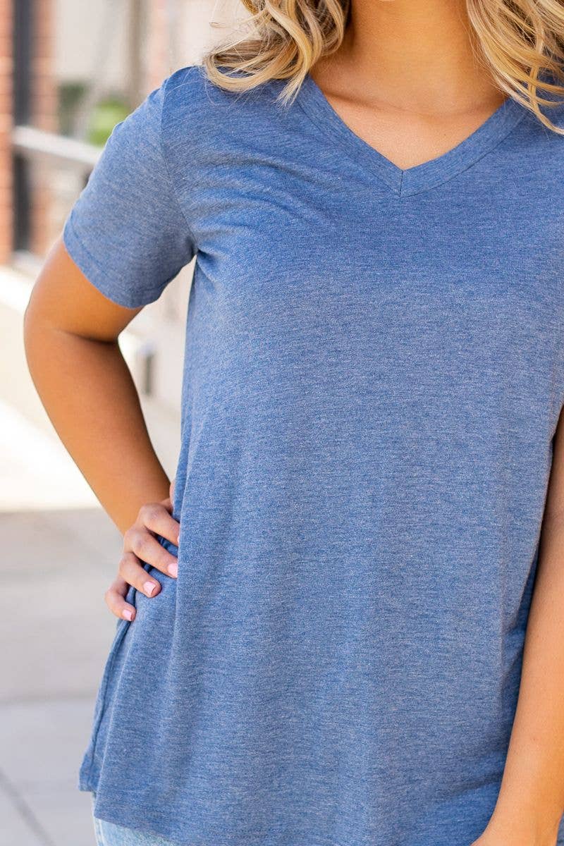 Blue V-Neck Tee
