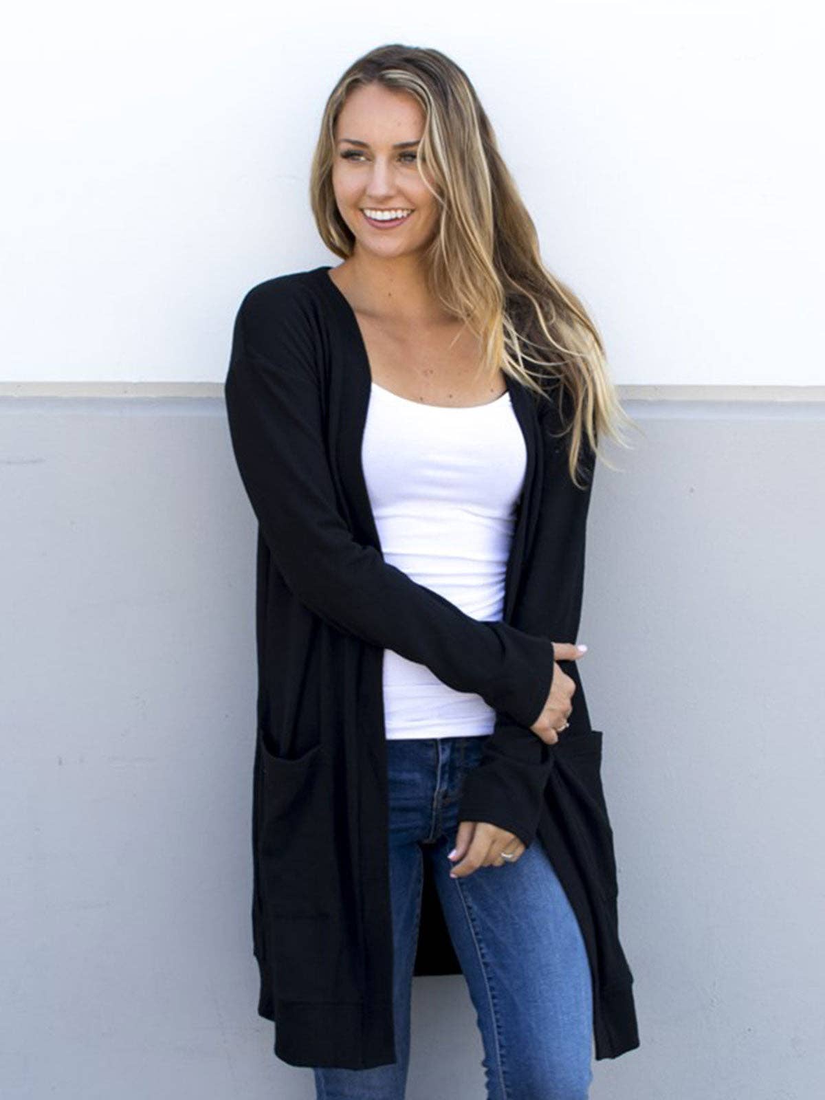 Basic Black Solid Cardigan