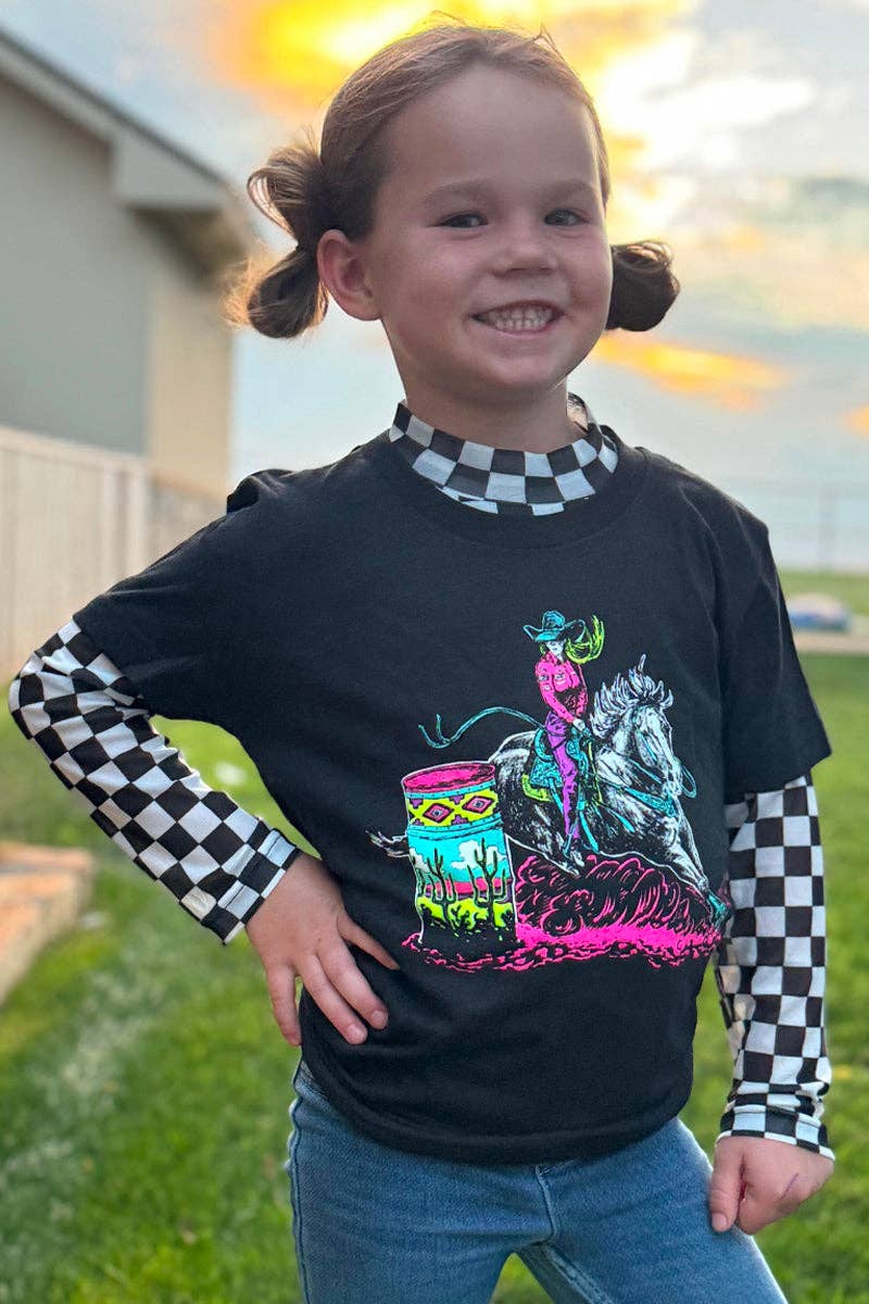 Kids Checkered Mesh Top