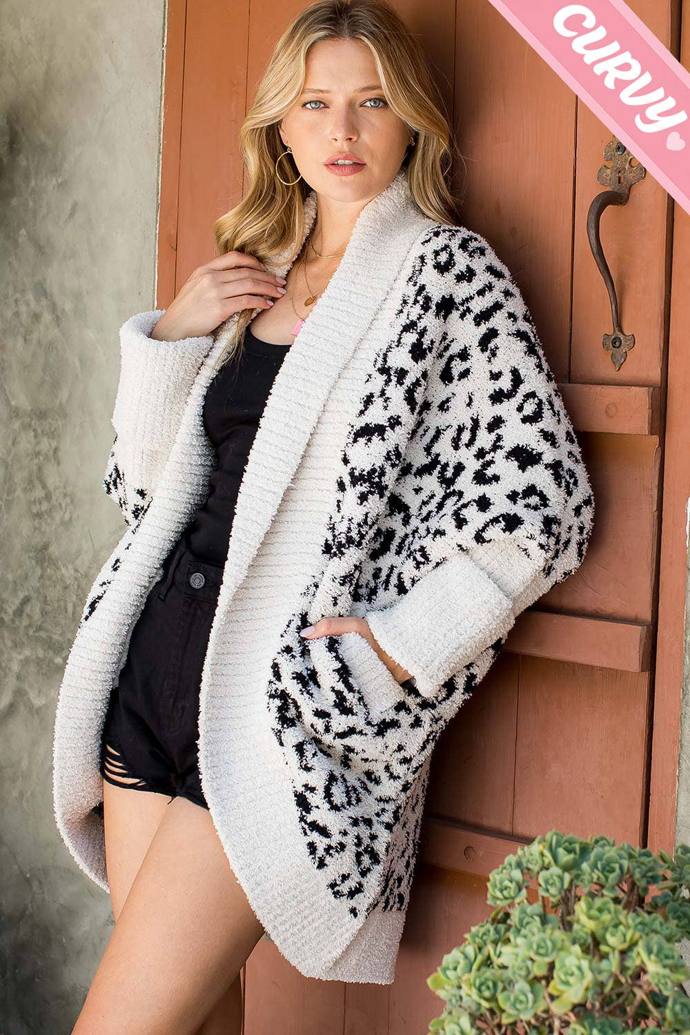 Black Leopard Slouchy Cardigan