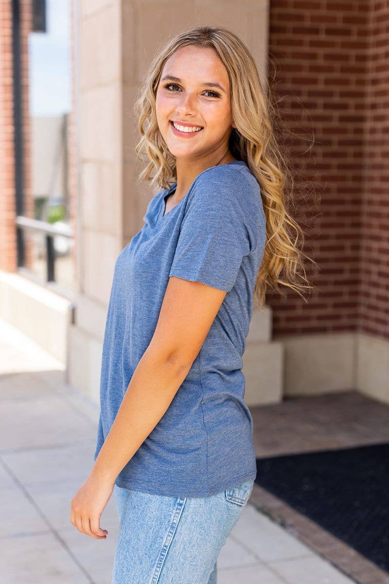 Blue V-Neck Tee