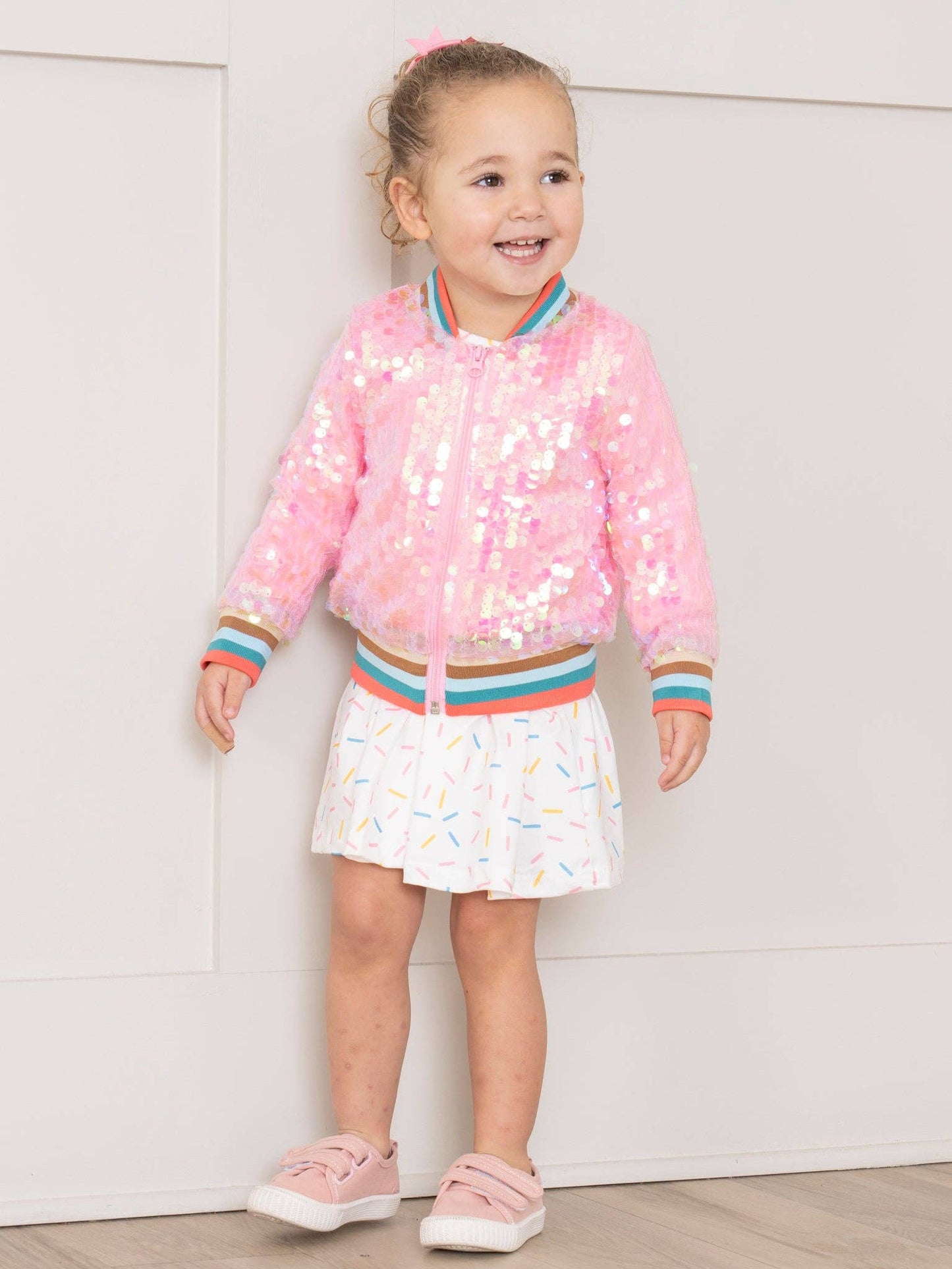 Pink Sparkle Bomber Jacket