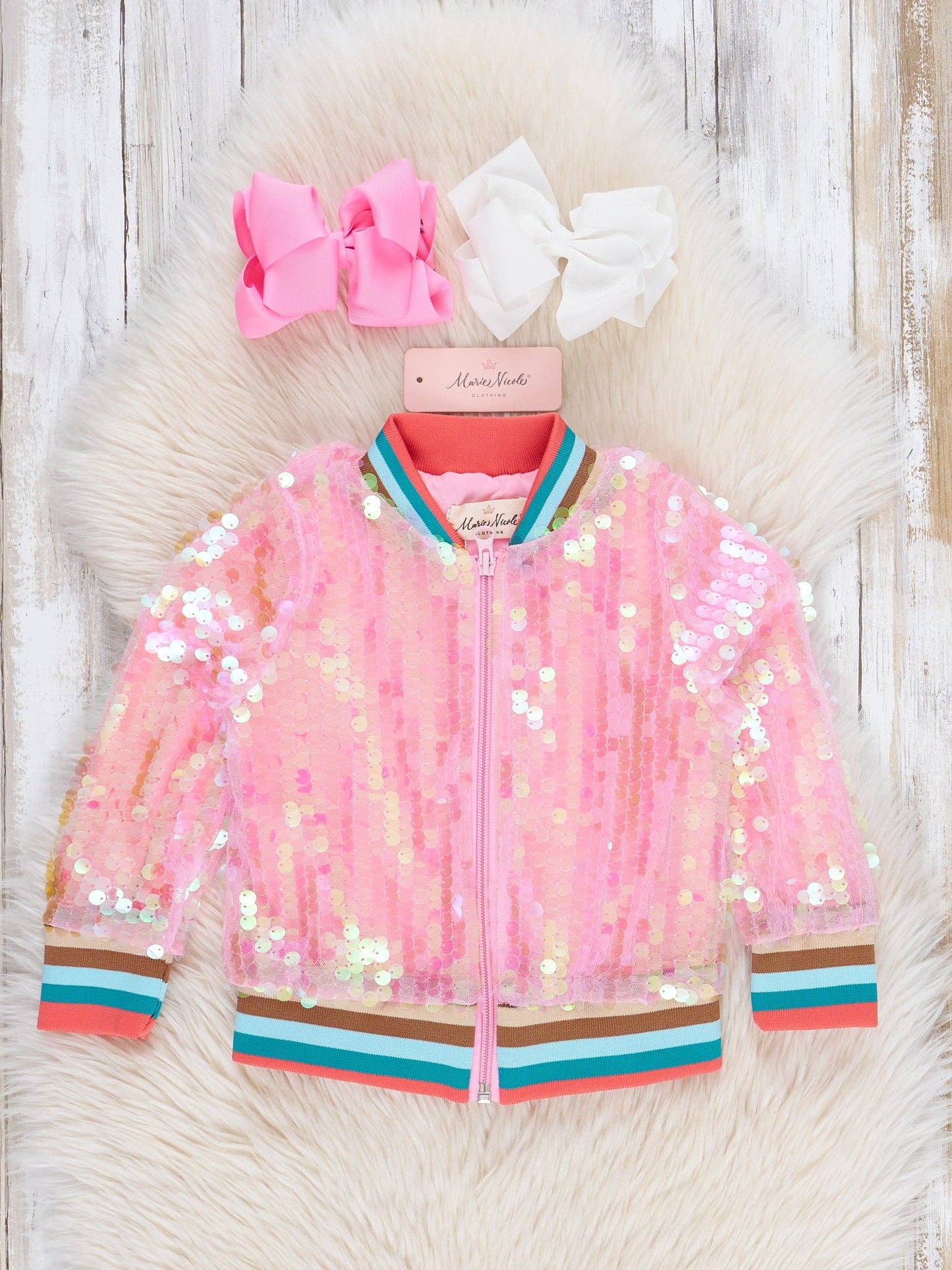 Pink Sparkle Bomber Jacket