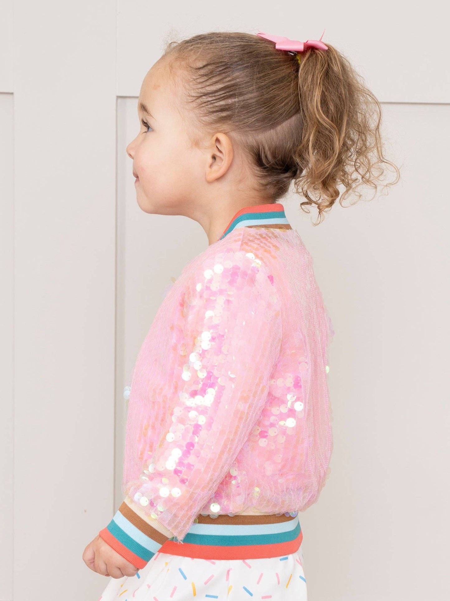 Pink Sparkle Bomber Jacket
