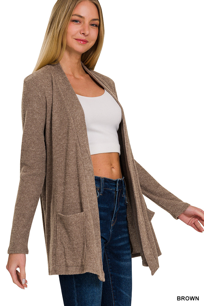 Chocolate Ribbed Cardigan