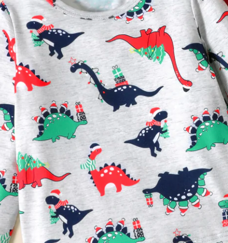 Kids Dinosaur Christmas Tee
