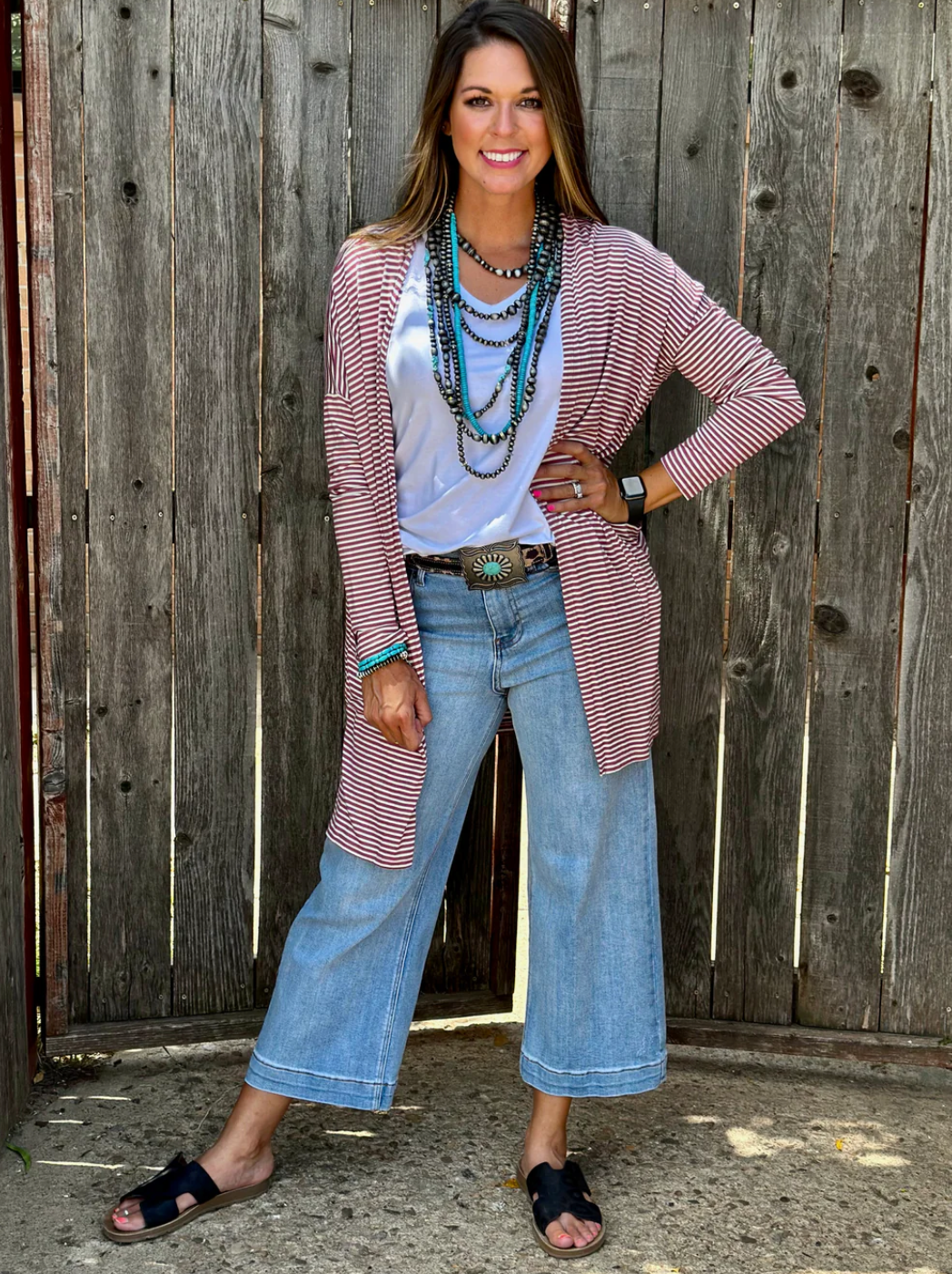 TTT Mauve Striped Cardigan