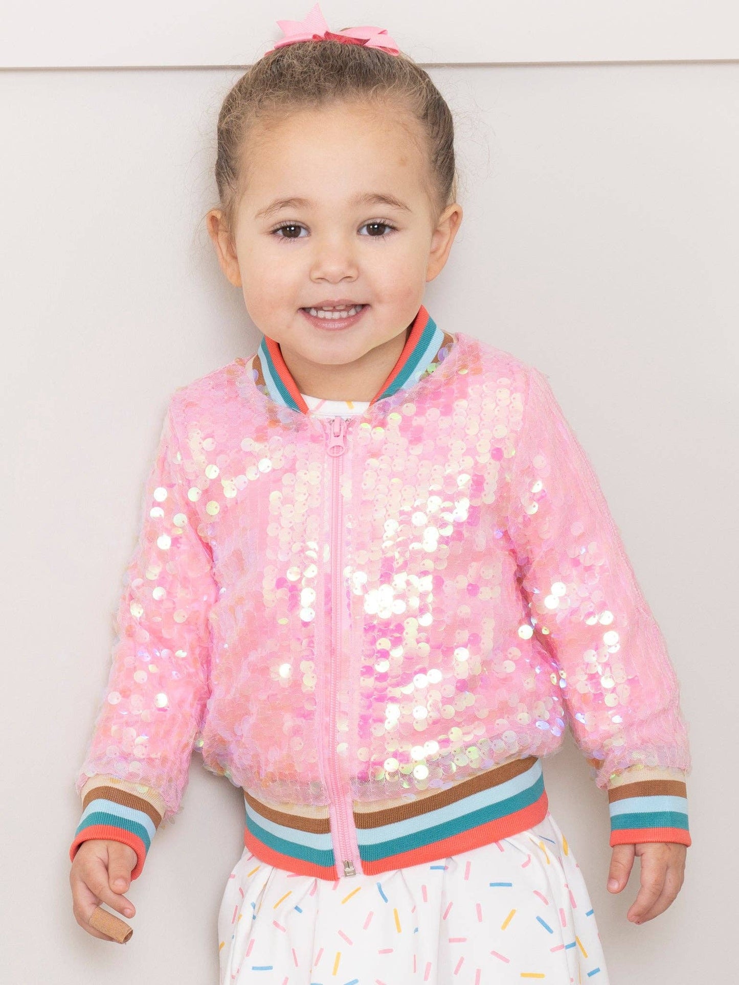 Pink Sparkle Bomber Jacket