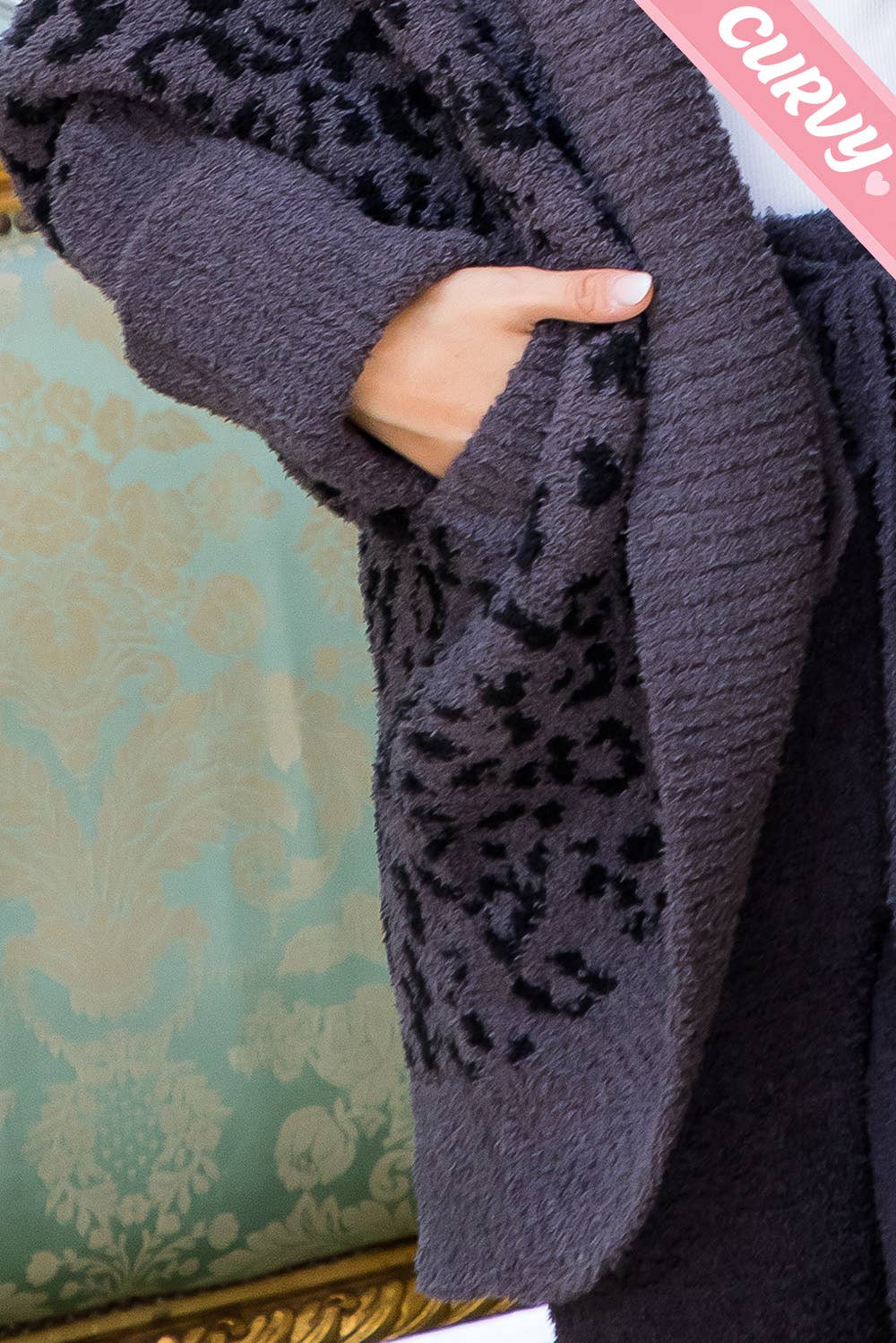 Black Leopard Slouchy Cardigan