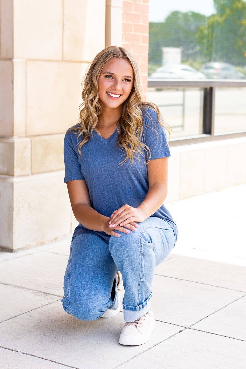 Blue V-Neck Tee