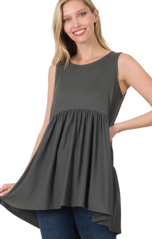 Grey Empire Waist Top