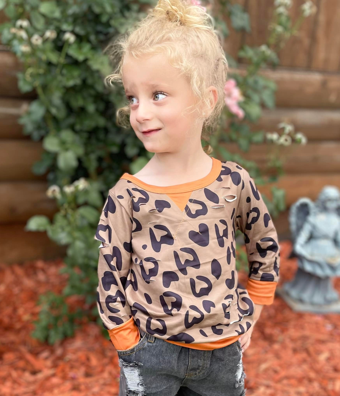 Distressed Leopard Top
