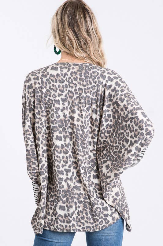 Striped Leopard Cardigan