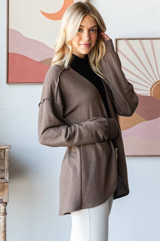 Mocha Open Cardigan