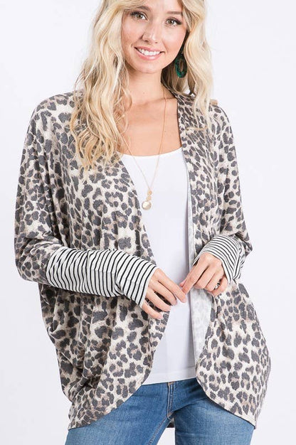 Striped Leopard Cardigan