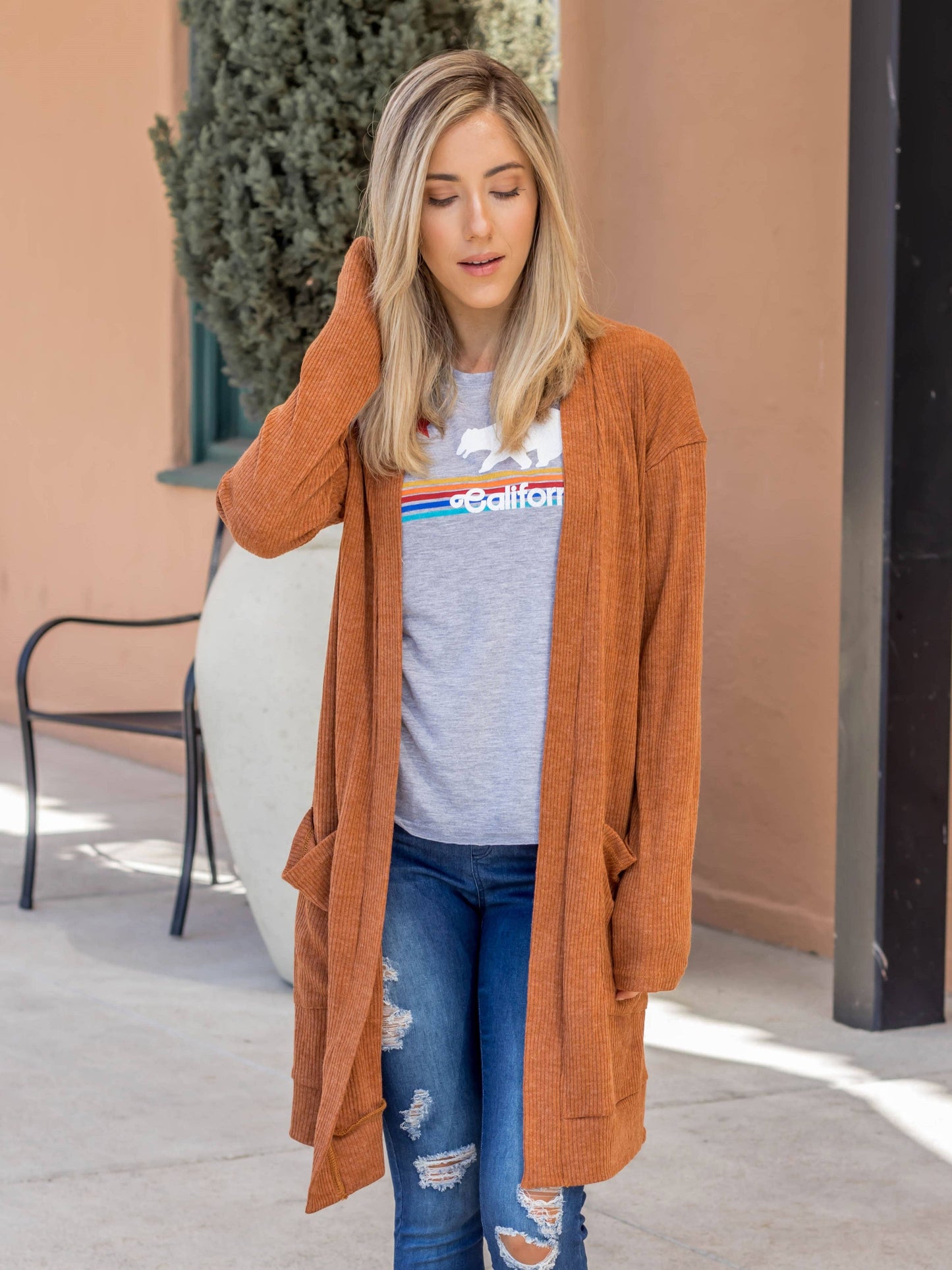 Burnt Orange Aubrey Cardigan