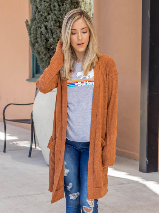 Burnt Orange Aubrey Cardigan