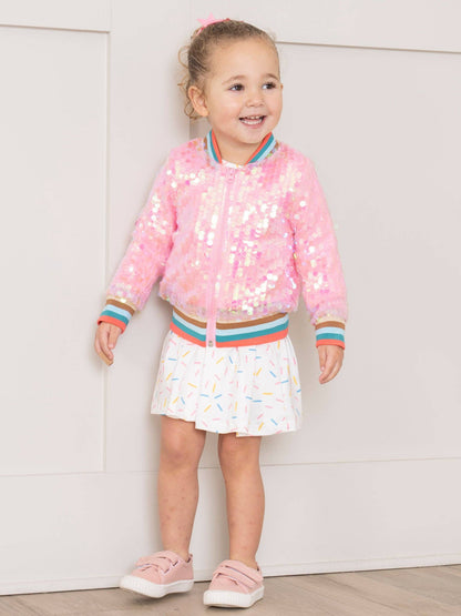 Pink Sparkle Bomber Jacket