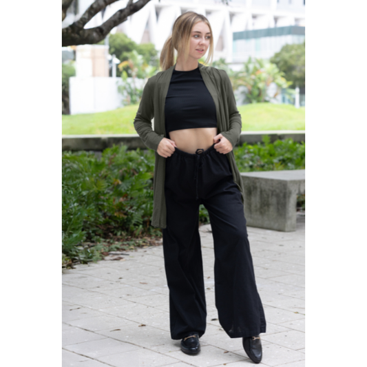 Olive Straight Hem Cardigan