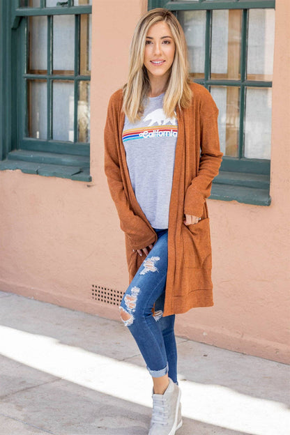 Burnt Orange Aubrey Cardigan