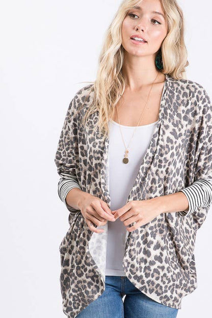 Striped Leopard Cardigan
