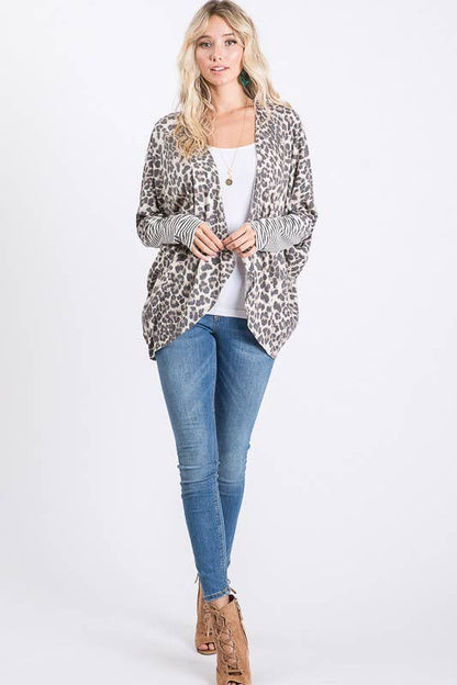 Striped Leopard Cardigan