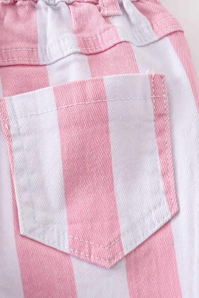 Pink Striped Bell Jean
