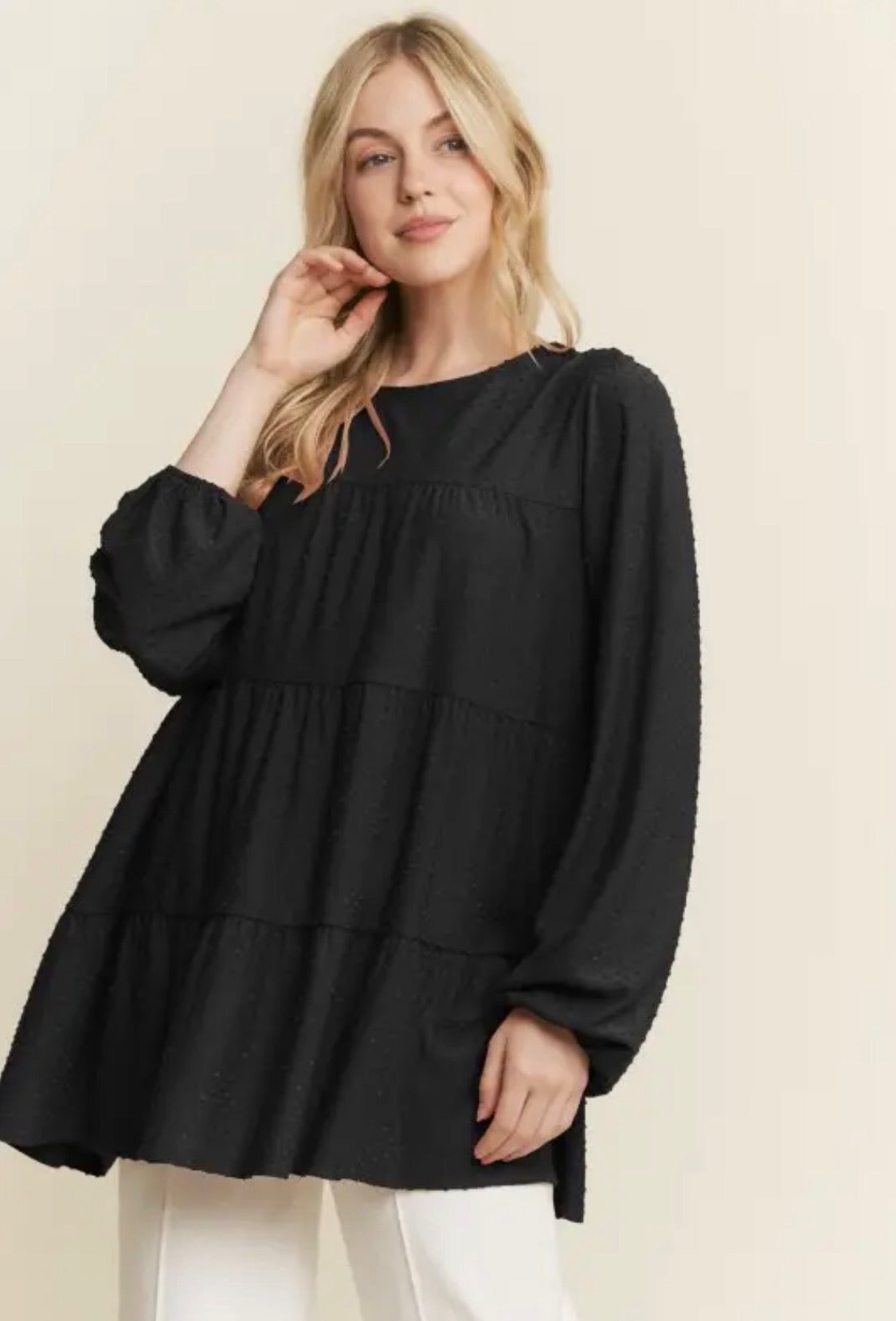 Swiss Dot Top Black