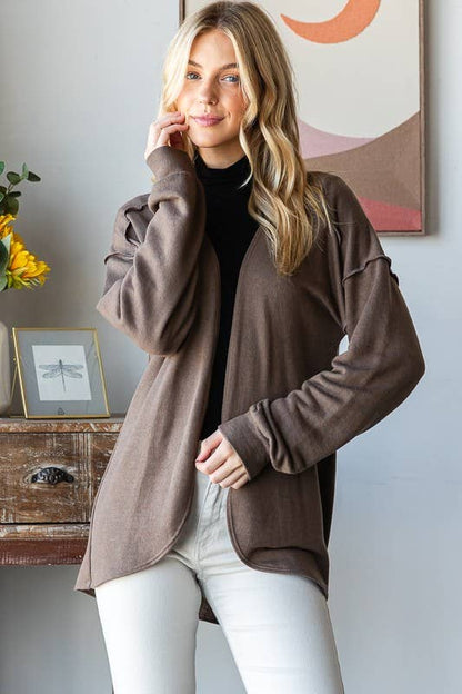 Mocha Open Cardigan