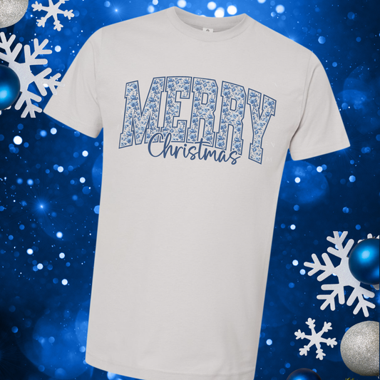 Merry Christmas Blue Tee