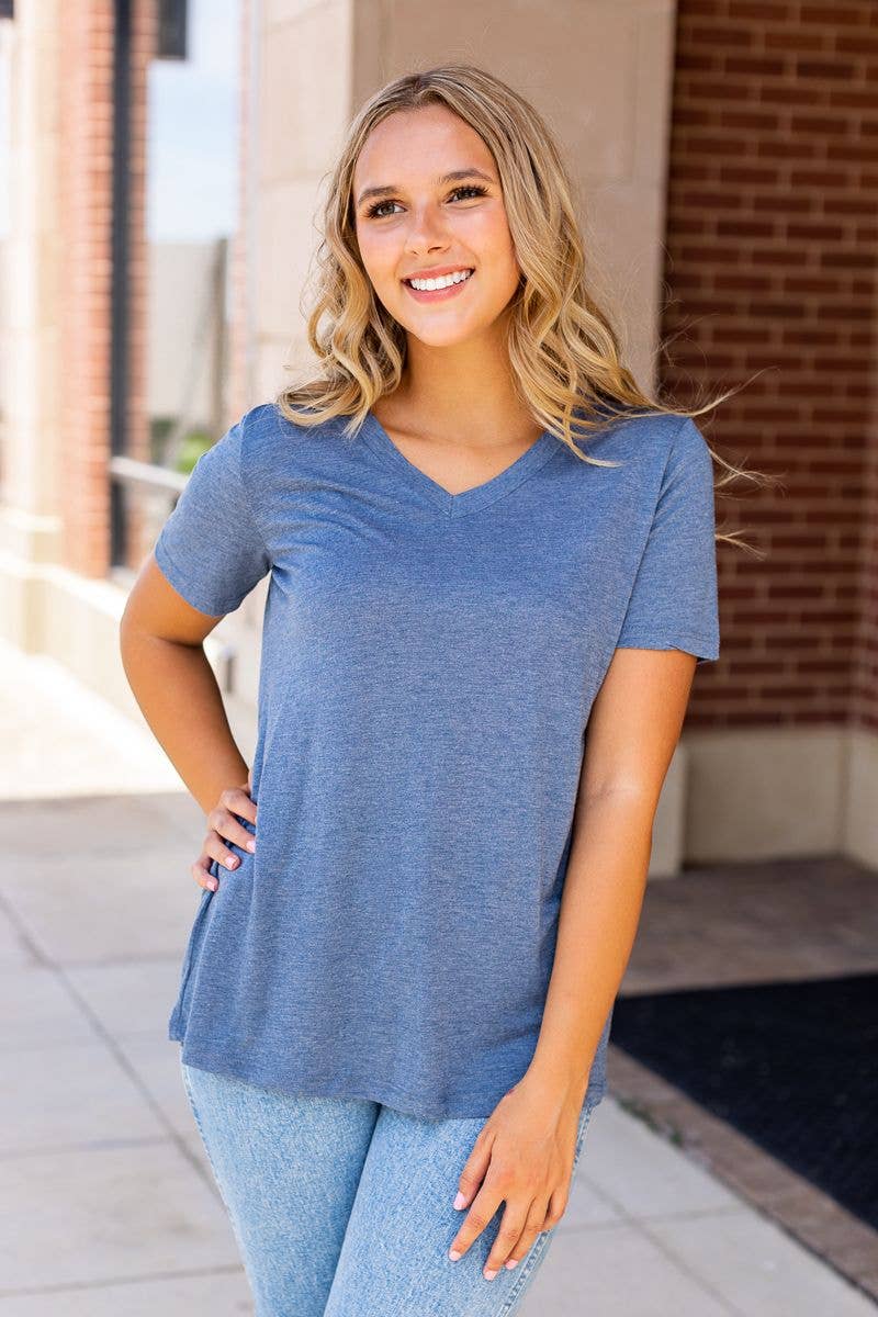 Blue V-Neck Tee