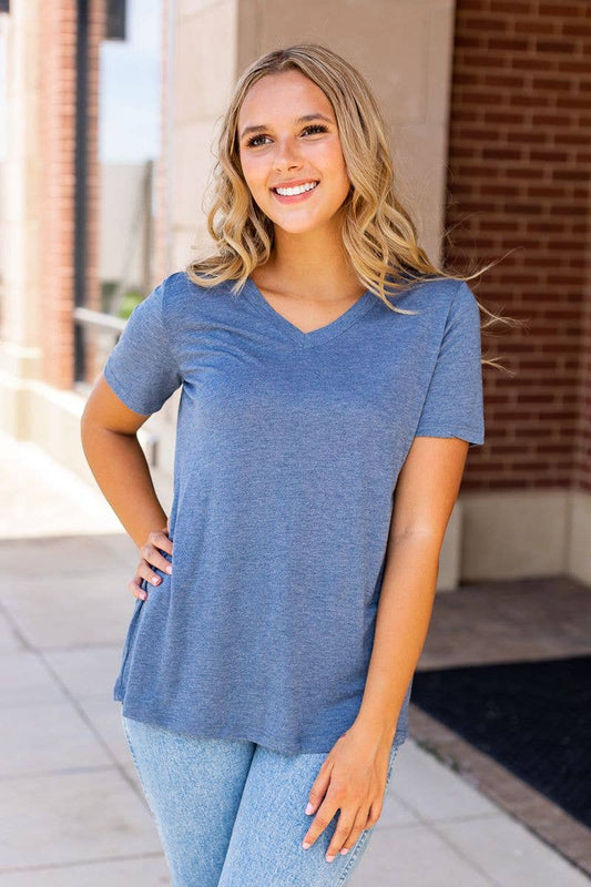 Blue V-Neck Tee