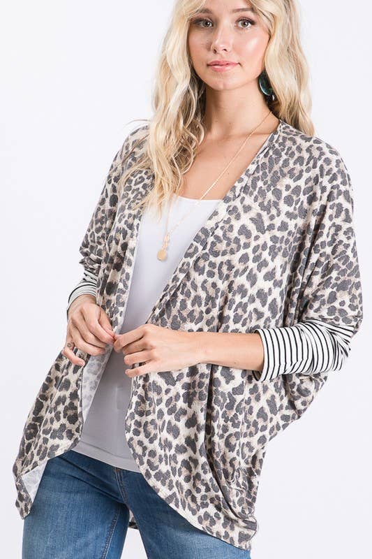 Striped Leopard Cardigan