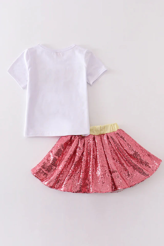 Pink Sequins Skirt