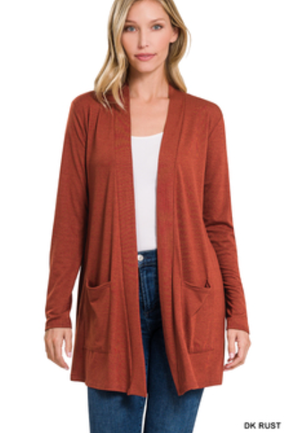 Dark Rust Perfect Cardigan