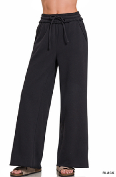 Exposed Seam Black Sweatpant