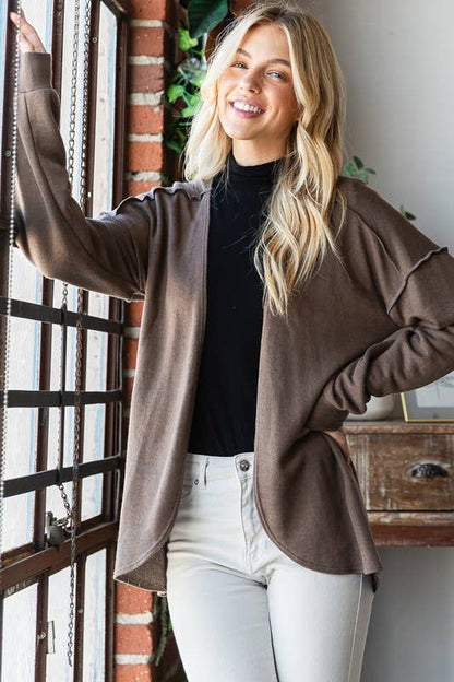 Mocha Open Cardigan