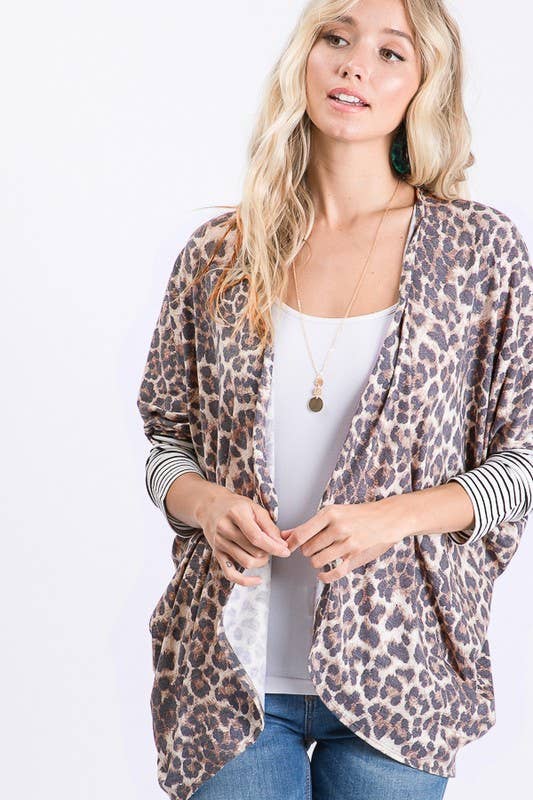 Striped Leopard Cardigan