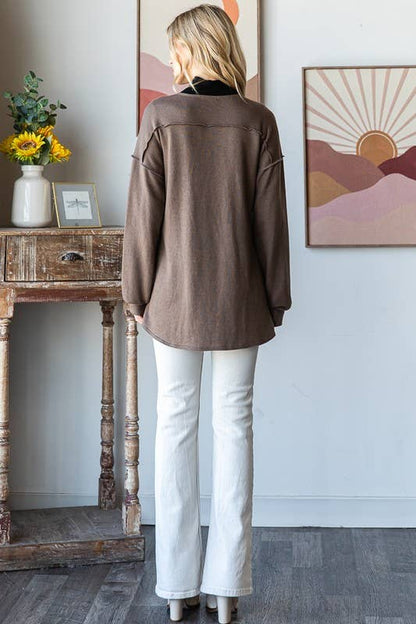 Mocha Open Cardigan