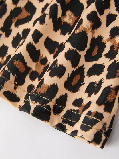 Girls Santa Leopard Tee