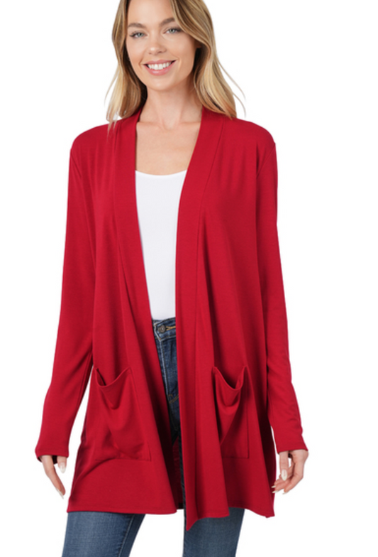 Dark Red Cardigan